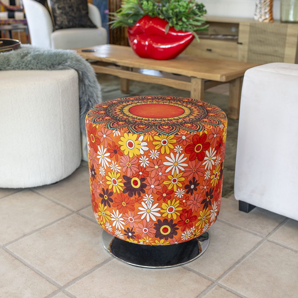 Bespoke Floral Swivel Stool