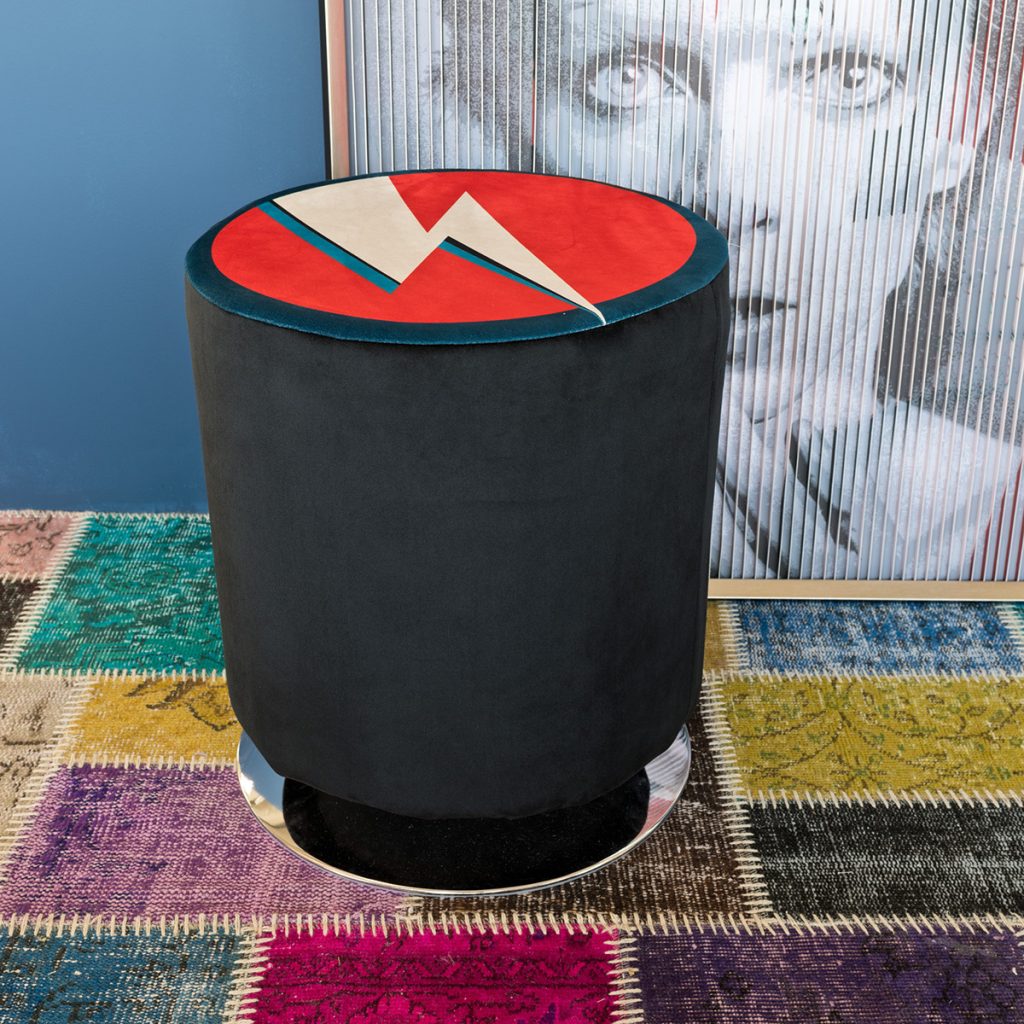Bespoke Ziggy Stardust Swivel Stool